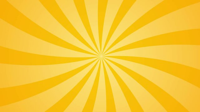 Animation of a Rotating Yellow Sunburst rays looping background