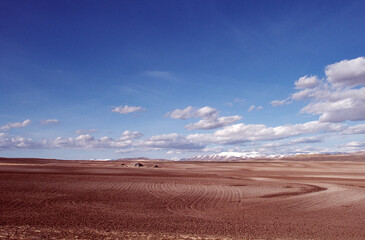 landscape with blue sky and clouds