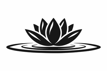 lotus flower silhouette vector icon ,vector illustration of a lotus flower on white background.