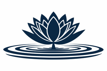 lotus flower silhouette vector icon ,vector illustration of a lotus flower on white background.