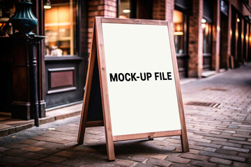 A-Frame Sign Mockup with Blank White Space for Your Design
