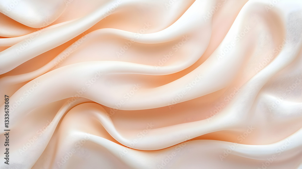 Poster peach soft fabric texture background: smooth waves and subtle pattern