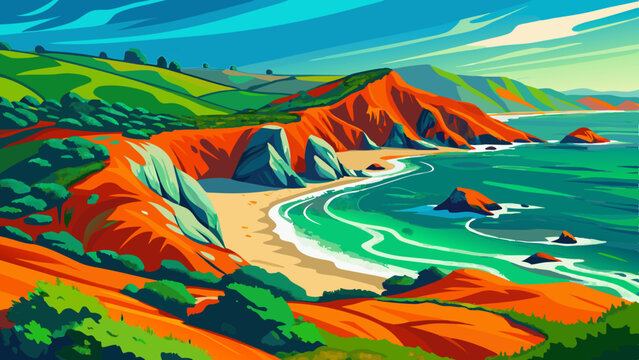 The green and orange shoreline of Garrapata State Park is alive with color.