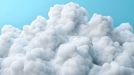 Fluffy White Clouds Against a Light Blue Sky