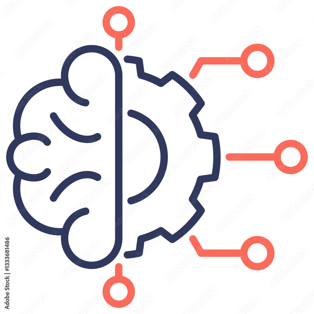 Poster Machine Learning Dual Tone Icon