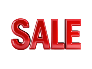 Isolated Vivid Red 'SALE' Letters, 3D Illustration