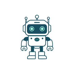Fototapeta premium Flat Design Robot Illustrations - Digital Future and AI