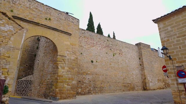 Medieval wall that surrounds the Unesco World Heritage city in Baeza, Jaen.