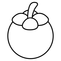 mangosteen fruit icon illustration