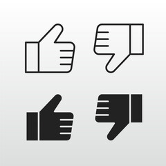 Like and Dislike icon set