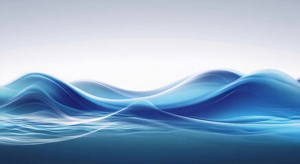 Abstract Blue Waves Digital Art