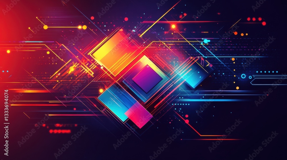 Aufkleber abstract colorful background with geometric shapes and lines