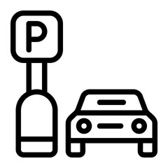 Parking Area Line Icon