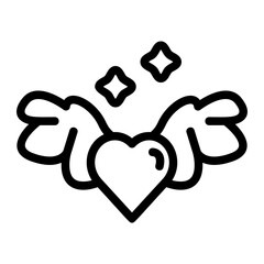 Wings love Line Icon