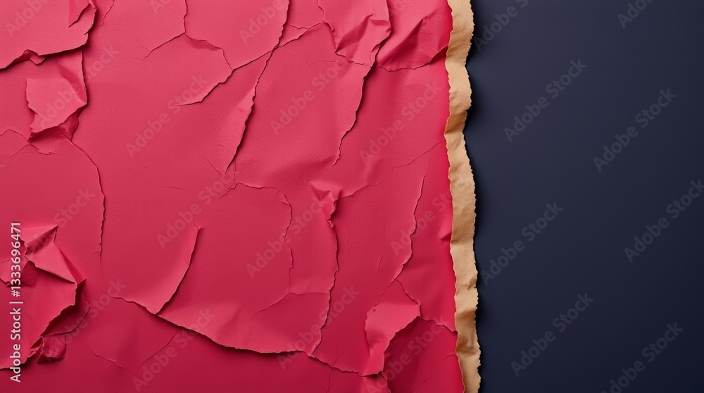 Poster textured paper with ripped edges on a dark background create a striking graphic design