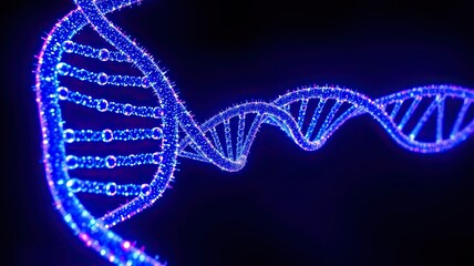 Glowing DNA Helix Genetic Code Science Biotechnology Research