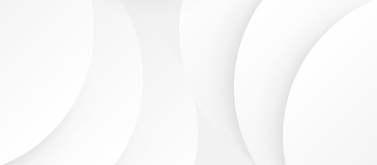 Minimalist White Abstract Background with Curved Shapes