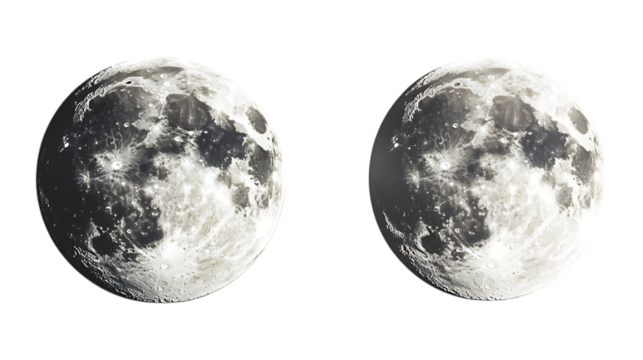 Pack Moon Set on Transparent Background for Space Art, Astronomy Illustrations, and Celestial Designs