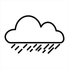 Cloud rain icon. Heavy rain vector outline icon. Cloud, Rain vector illustration.