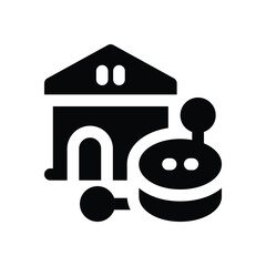 data warehouse glyph icon. Strong and solid vector icon for websites, mobile interfaces, presentations, and visual branding. High quality and easy to edit.