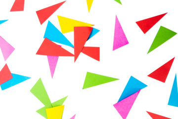 colorful paper pieces particle isolated on white background	
