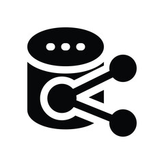 share database glyph icon. Strong and solid vector icon for websites, mobile interfaces, presentations, and visual branding. High quality and easy to edit.