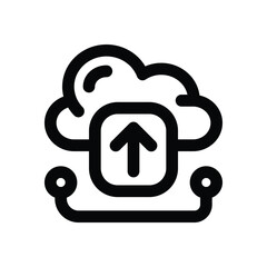 cloud download line icon. Clean and minimalist vector icon for websites, mobile apps, presentations, and logos. Fully scalable and customizable for any project.