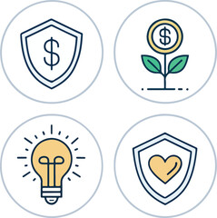 Set of Benefits Icons – Editable Stroke Vector Illustration