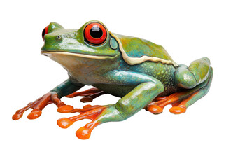 Obraz premium Isolated Blue Eyed Tree Frog Sculpture