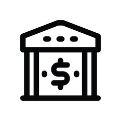 bank  line icon. Clean and minimalist vector icon for websites, mobile apps, presentations, and logos. Fully scalable and customizable for any project.
