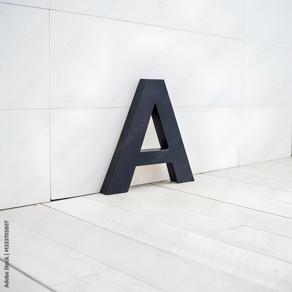 Fototapete 3d alphabet latters. abc text. isometric color letters. three dimensional letter a on white backgrou