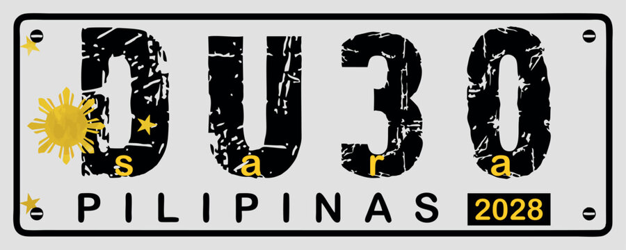 yellow sun philippine flag sara du30 election banner	
