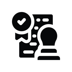 licensing glyph icon. Strong and solid vector icon for websites, mobile interfaces, presentations, and visual branding. High quality and easy to edit.