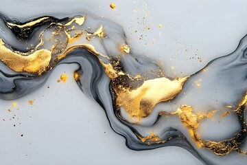 Abstract White and Gold Luxury Marble Pattern – Elegant High-End Background
