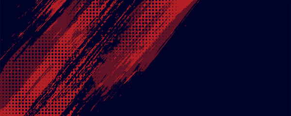 Fototapeta premium Halftone dots red and blue color pattern gradient grunge texture background. Dot pop art comic sport style vector illustration. grunge vector dots