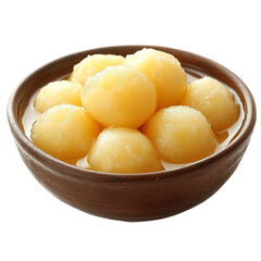 Bowl of Peeled Potatoes Isolated on Transparent Background