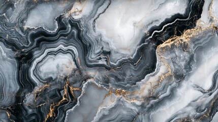 Mesmerizing Abstract Marble Backdrop with Gold Accents and Swirls