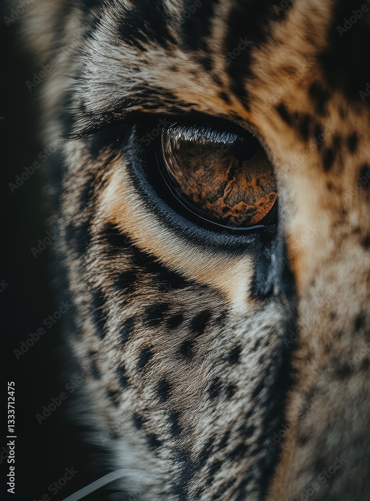 Aufkleber close-up view of a wild cat's eye with striking details and intricate patterns captured in natural l