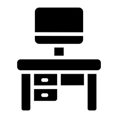 Work desk Solid Icon