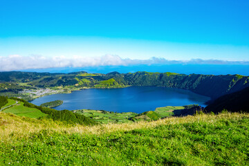 Lagoa Azul, Sete Cidades, Sao Miguel Island, Azores, Acores, Portugal, Europe.