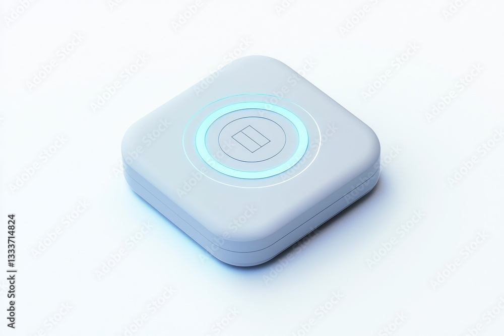 Poster black sensor device icon in 3d, sleek and modern design for detection systems on a white background.
