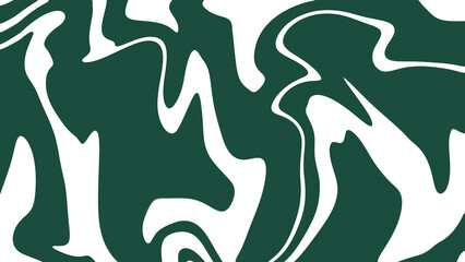 Abstract background with white dark green waves, retro style. Colorful marble wavy background in white dark green color.