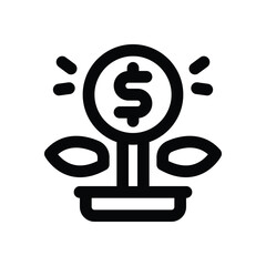 investment growth line icon. Clean and minimalist vector icon for websites, mobile apps, presentations, and logos. Fully scalable and customizable for any project.