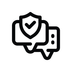 chat security line icon. Clean and minimalist vector icon for websites, mobile apps, presentations, and logos. Fully scalable and customizable for any project.