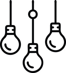 Fototapeta premium Editable Bulb Line Icons Premium Pack for UI Apps