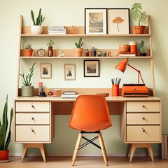 Aesthetic and Functional Home Office Minimal Illustration