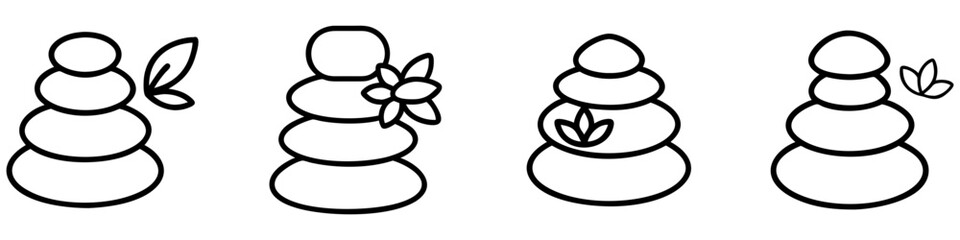 spa stones icon, spa stones line art - simple line art of spa stones, perfect for spa stones logos and icons