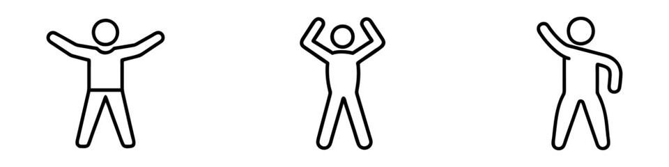 stretching arms icon, stretching arms line art - simple line art of stretching arms, perfect for stretching arms logos and icons