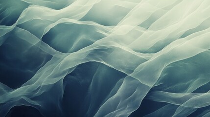 Obraz premium Abstract Teal and White Fabric Waves: A Serene Textured Image