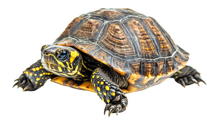 Fototapeta premium Isolated Elegant Brown Turtle on White